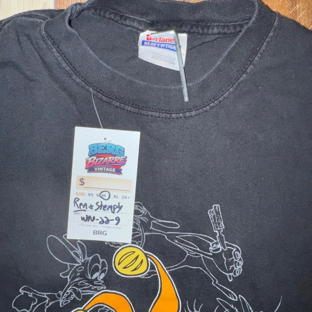 Hanes Ren & Stimpy Shirt Mens M Black Good 2002 The Renster Graphic Tee